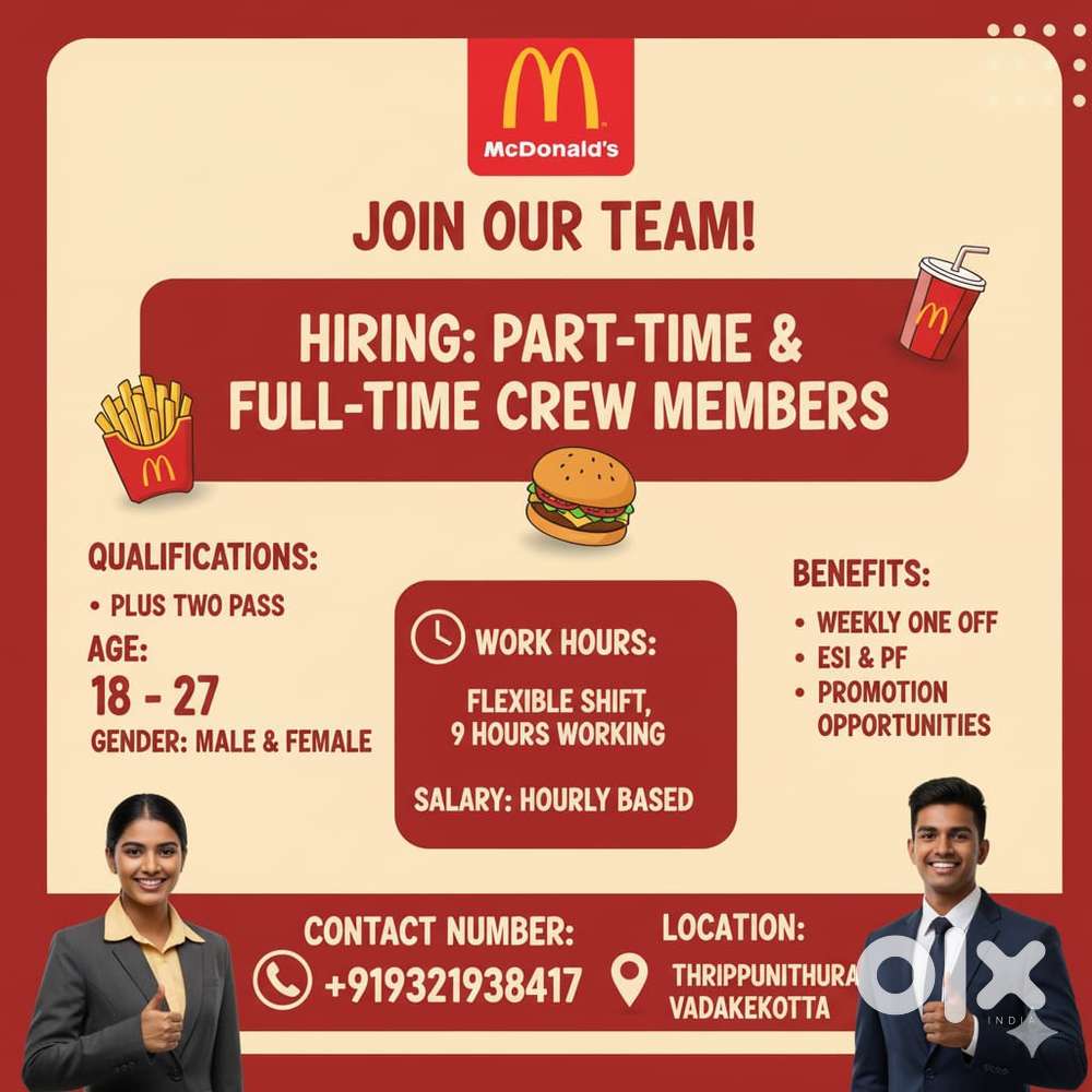 HIRING: PART-TIME & FULL-TIME CREW MEMBERS