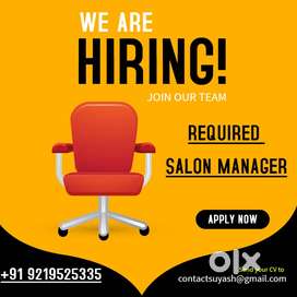 Required Salon Manager for Luxury Salon Dehradun