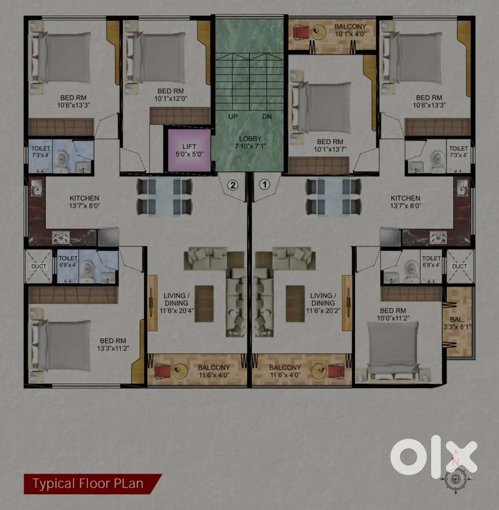 @Kalptaru Nagar Ashoka Marg 1440 sqft 3bhk flat for sale
