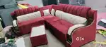 NEW GOOD LOOKING CHINA HANDLE L SHAPE SOFA WITH PILLOWS