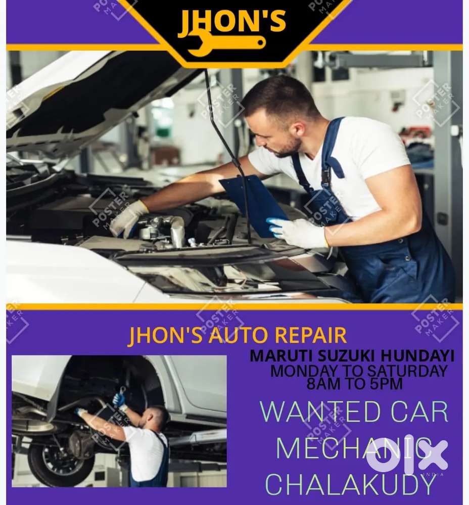 കാർ മെക്കാനിക്കിനെ ആവശ്യമുണ്ട് ചാലക്കുടി