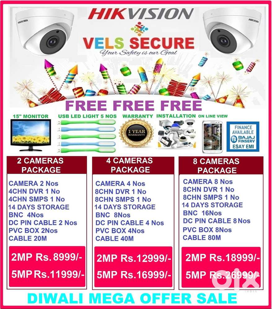 DIWALI DISCOUNT  SALE       CCTV CAMERA 2MP   DAY & NIGHT  VISION