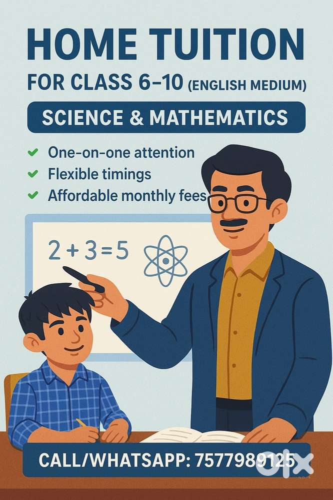 Home Tuition (Class 6 to 10) Science and Maths