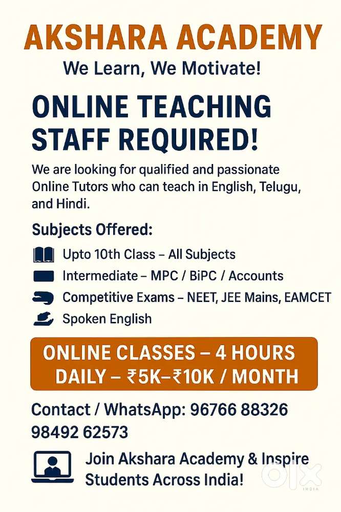 Wanted online teachers
