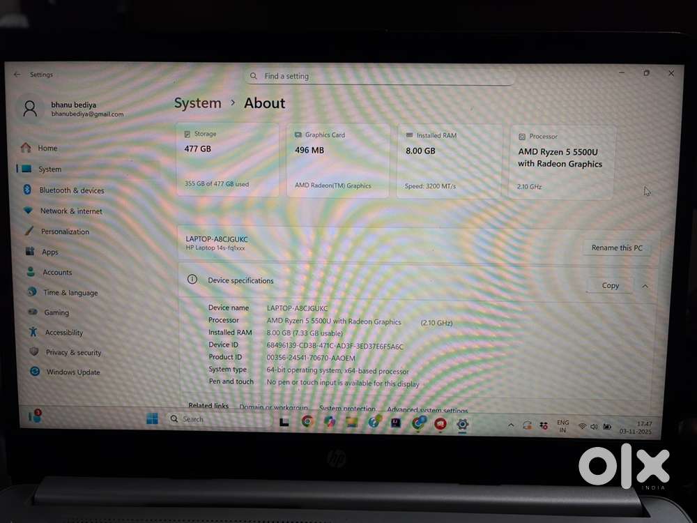 HP 14 AMD Ryzen 5  8GB RAM  512GB SSD  Super Fast Laptop