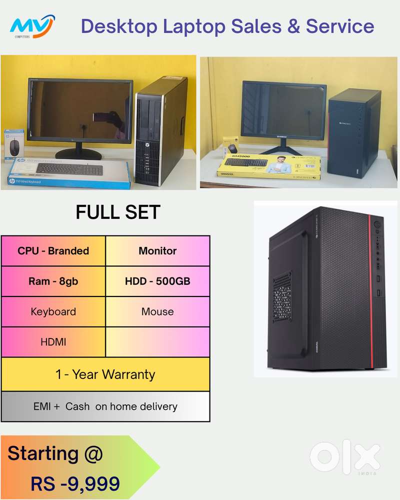 *FULL SETS*  CPU –  MONITOR:  KEYBOARDS & MOUSE:
