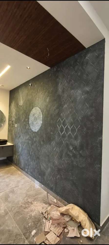 Rustic texture interior design and exterior design
