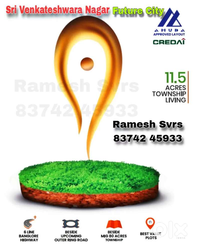 Ahuda approved Plots For sale Each cent 400000/-(Negotiable)