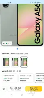 Samsung a56 5g box piece just 6 days mobile