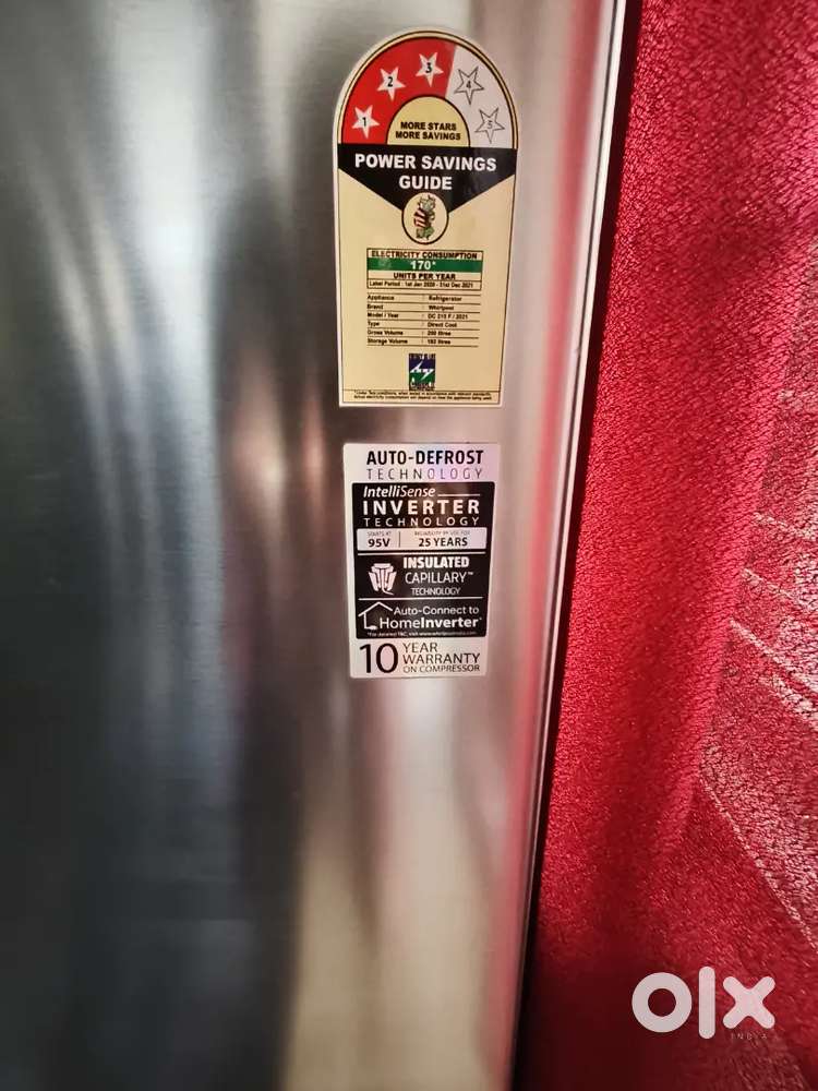 Whirlpool single door fridge