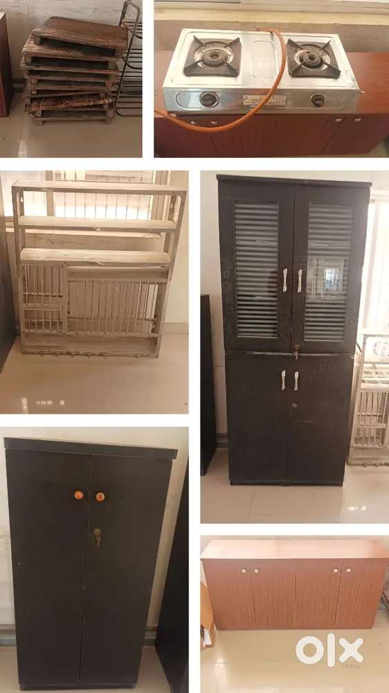 Cupboards, Gas Stove, Steel Racks - All at ₹8500 only