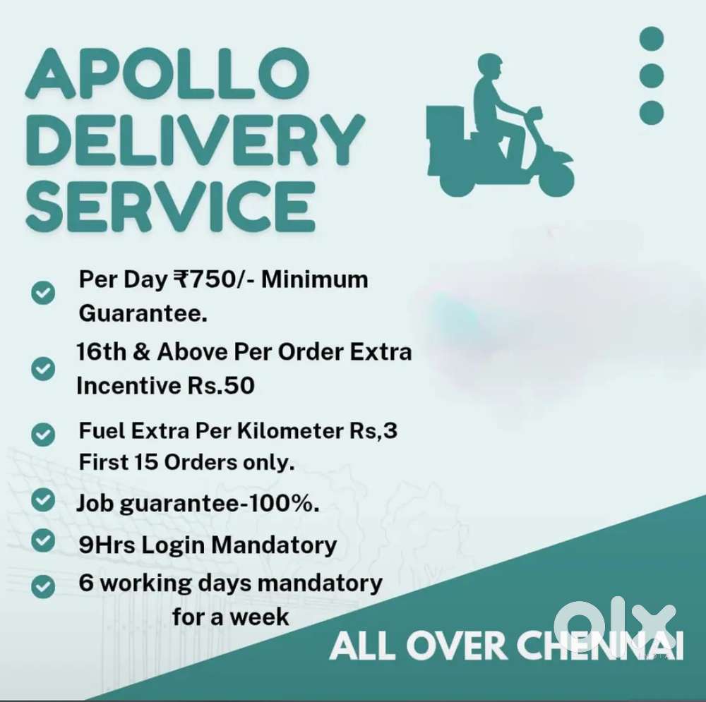 APPOLLO PHARMACY MEDAVAKKAM MADIPAKKAM DELIVERY FIXED SALARY 25,000₹