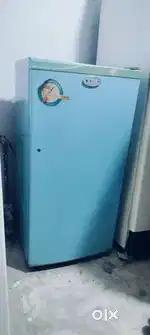Blue colour single door fridge proper working condition good cooling