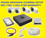 आपने घर 4 CAMERA CCTV PRAMA HIKVISION से सुरक्षित कीजिये 2YRS WARRANTY