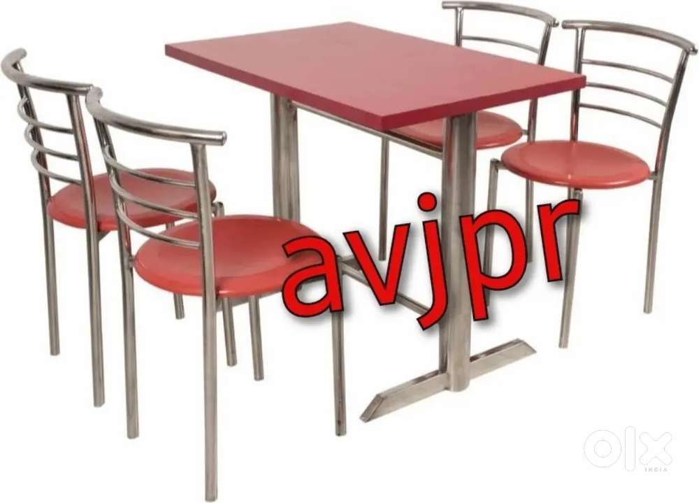 New ss frame 4 Seater Dining / Cafe restaurant Table with Chairs