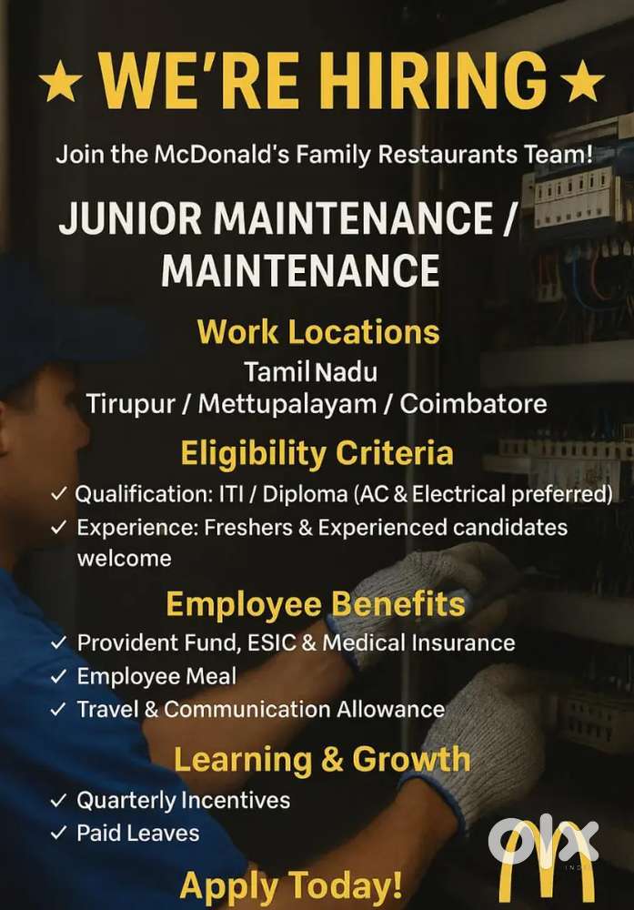 Junior Maintenance / Maintenance Technician