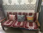 3 seater wooden sofa