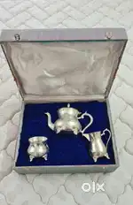 Antique German Silver Tea Set with silver polish