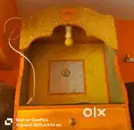 Modern Wooden Pooja Mandir with Lights and Storage Drawer