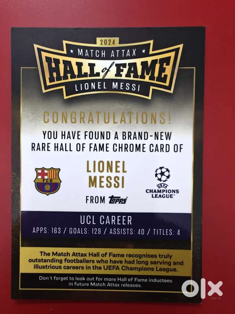 2024-25 Premium Hall Of Fame Messi Card