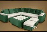 Brand new L shape sofa set with puffy and table (emi available