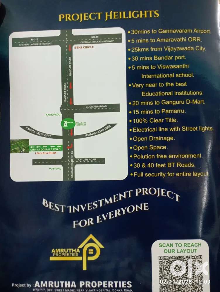 Open Plots  at CHINAOGIRALA, Near Vuyyuru.