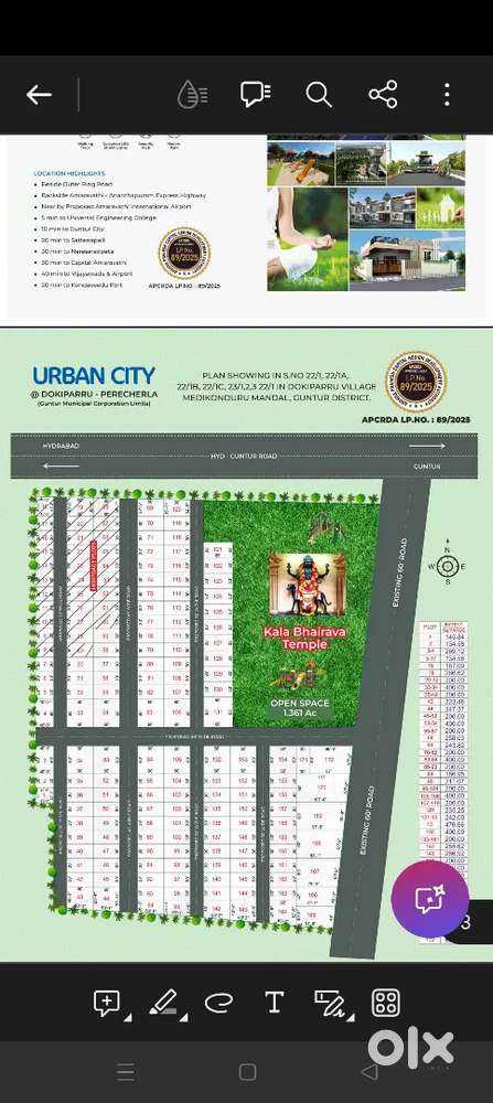 CRDA APPROVED, plots at orr junction, perecharla