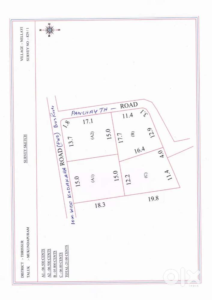 Kodakara near Thrissur House plots for sale