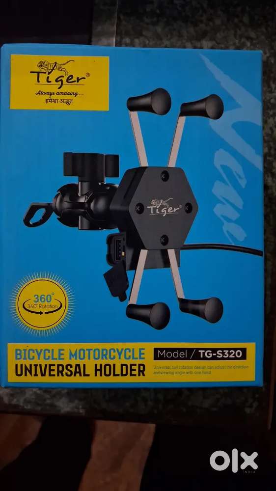 Selling my bike phone stand with charger  almost new, barely touched.