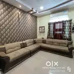 Corner sofa or L shaped sofa brown and light brown