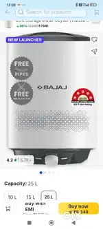 Watter heater new 25lit.bajaj