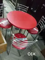 All Brand New Steel Chair and Tables Red  Table  Top  Fresht