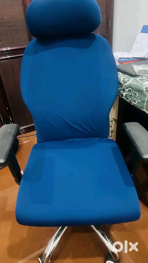 Lazi 3 Piece Airforce Blue Office Computer Chair Cover Stretchable