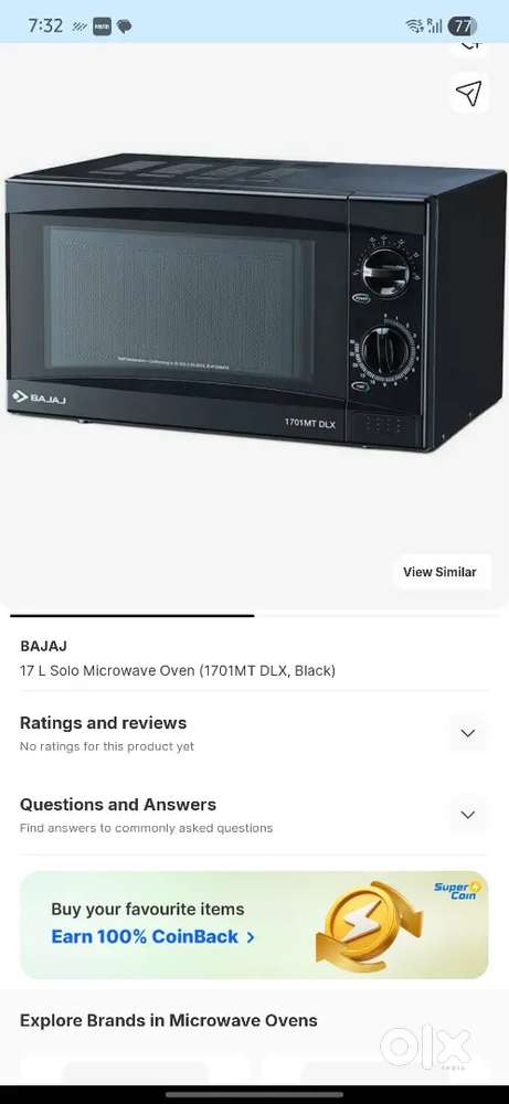 Bajaj 17L Microwave Oven