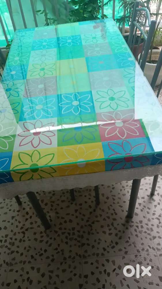 Eros furniture dining table with 4 chairs+ luminous inverter battery
