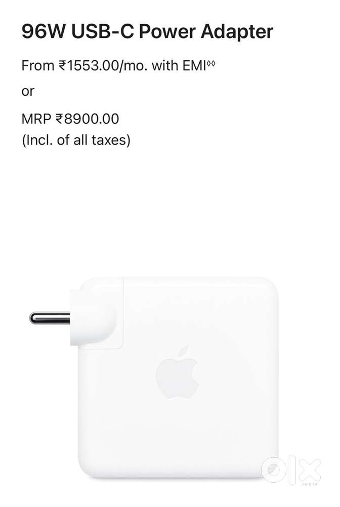 96W Apple USB-C Power Adapter