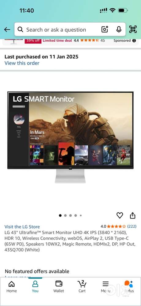 LG smart monitor 43 inch