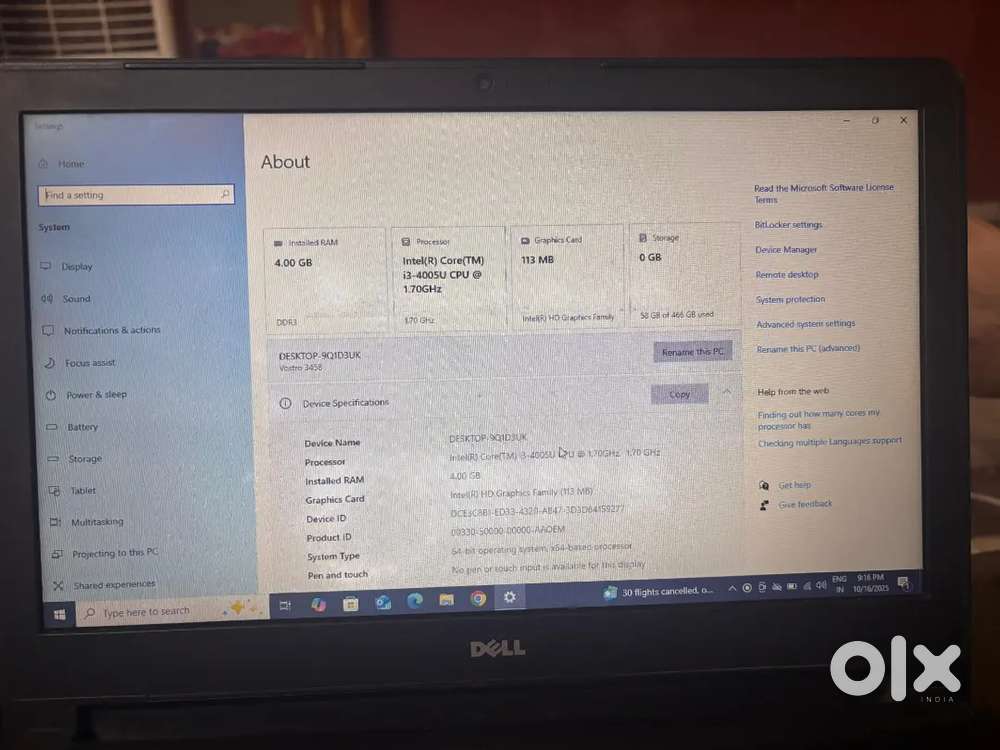 Dell laptop for sale