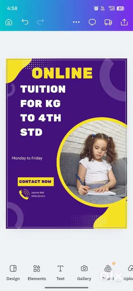 Providing Online Tuition (Lkg-4th std)