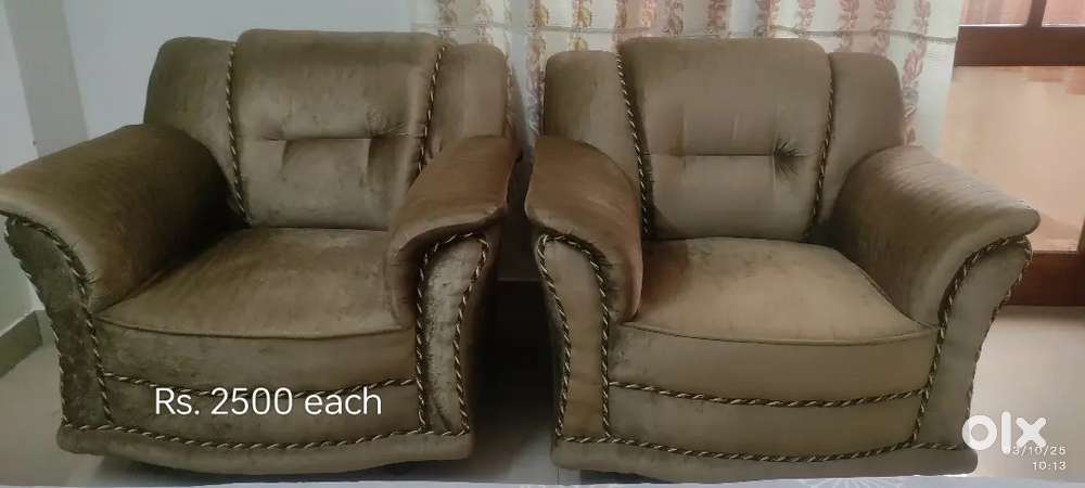 4 single seater sofas