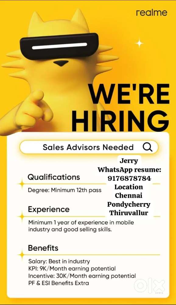 Realme sales promoter job