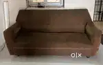 Tan Brown Velvet Cloth Sofa