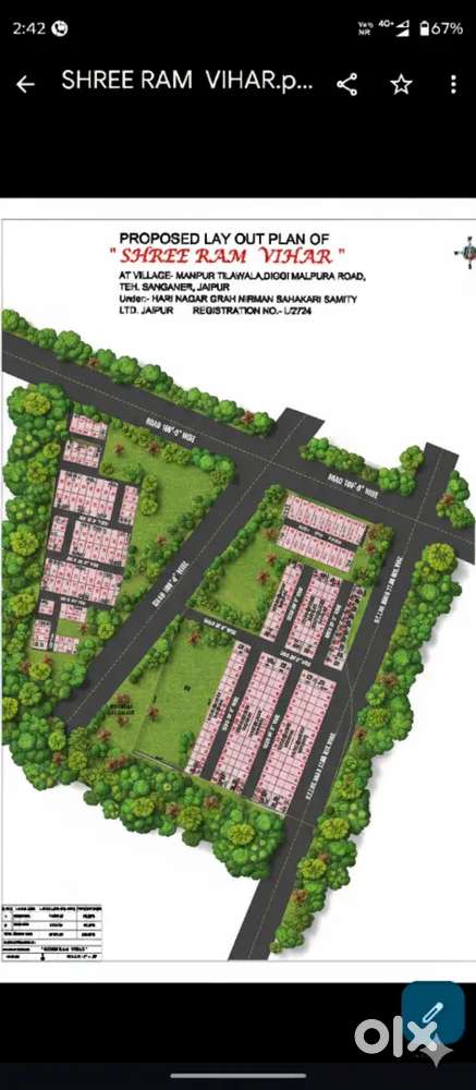 Corner plot main diggi road on 9 lakh me registry free