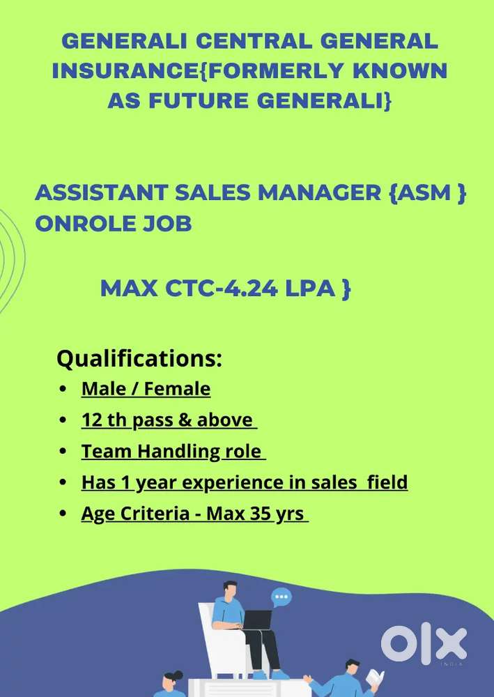 Cochin/Generali Central general insurance/12th pass/Onrole job