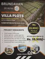 167 SQ YARDS ALL FACINGS RESIDENTIAL PLOTS @ BANDLAGUDA