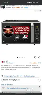 LG 28ltr Microwave with Charcoal Convection