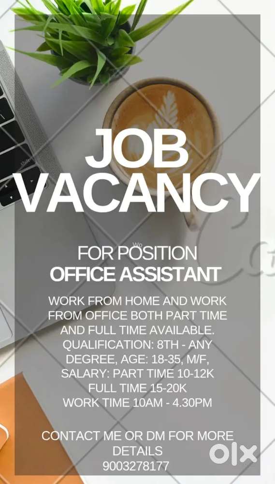 Job vacancy available work from home and office