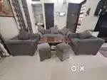 5 seater sofa for sell (3+1+1) with centre table with 2 puffy