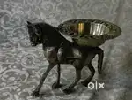 Antique pure brass solid heavy horse diya cum Ashtray