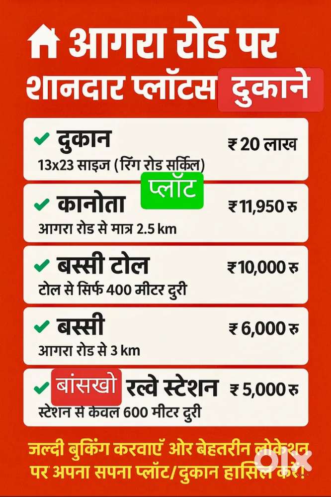 Aage road pr saste plots